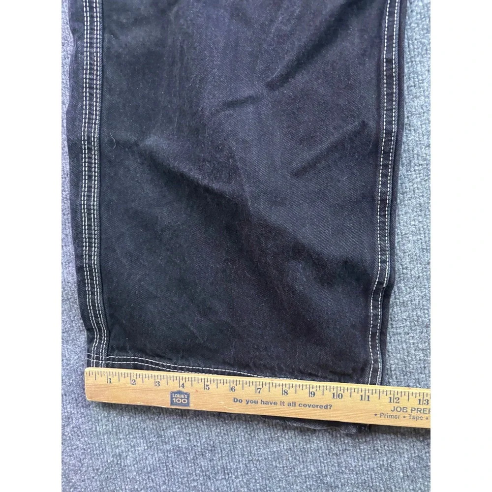 ALAB Wide Leg Skater Jeans Mens 30 Black Contrast Stitch Y2K Baggy Denim - Picture 6 of 9
